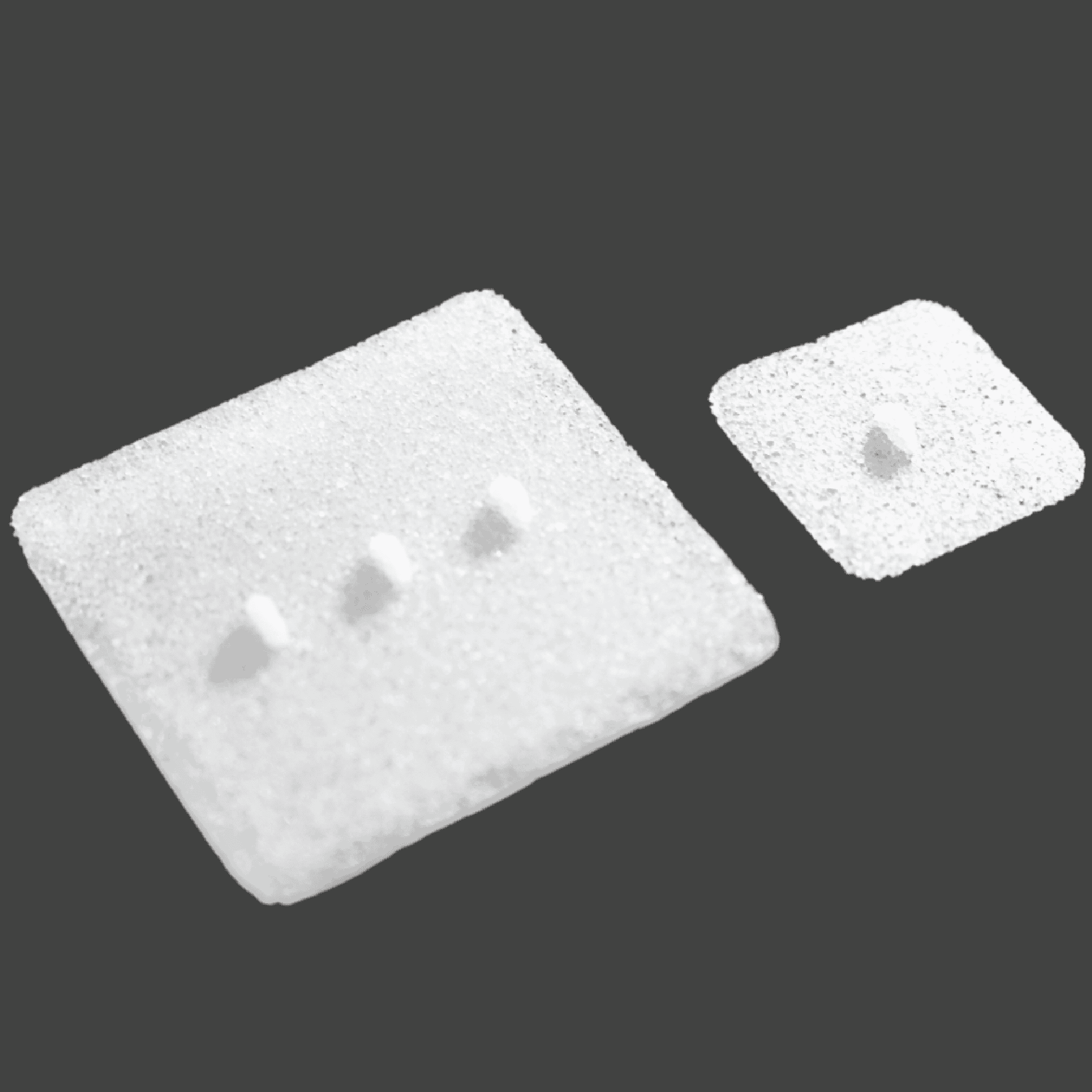 Rectangular white implants with drainage holes for skull base reconstruction