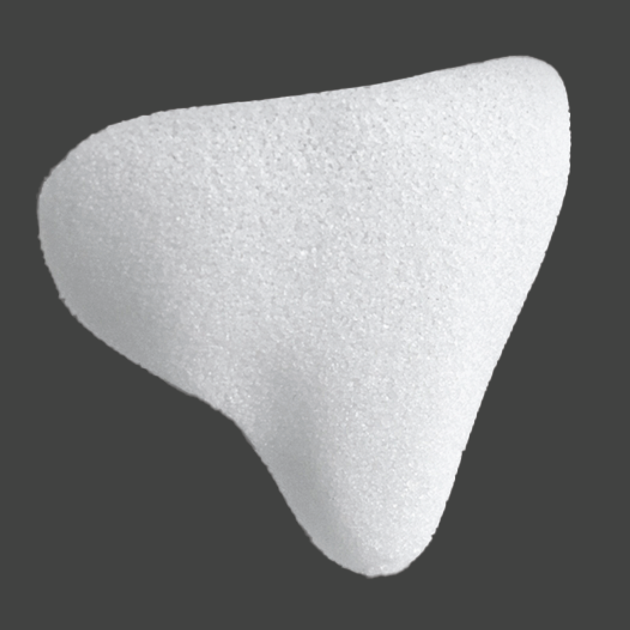 Curved wedge-shaped white implant for mastoid bone reconstruction