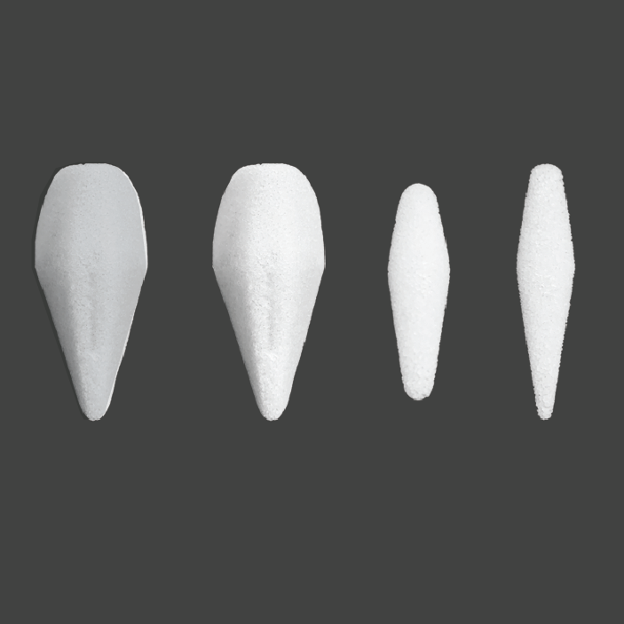 shell-03 White teardrop-shaped implant for comprehensive nasal reconstruction