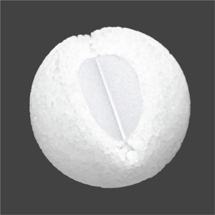 sphere2-03-03 Round white Cor-Tec sphere implant with specialized surface